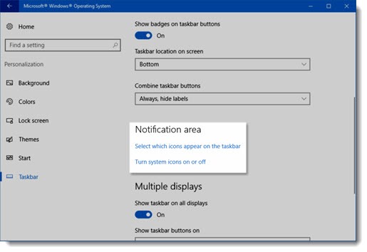 Windows 10 Notification Settings